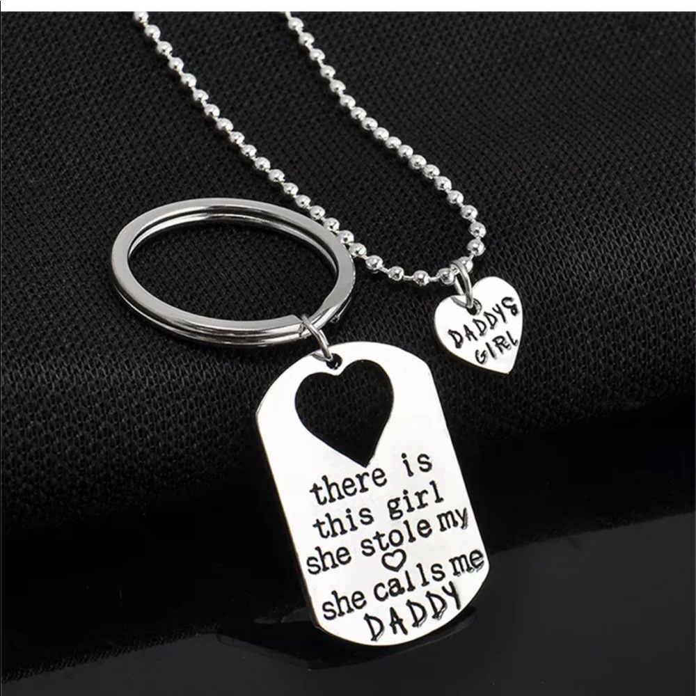 For Daddy & Daughter - Keychain & Necklace Set •Perfect for Father’s Day❤️